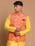 Men's Red Patola Print Nehru Jacket